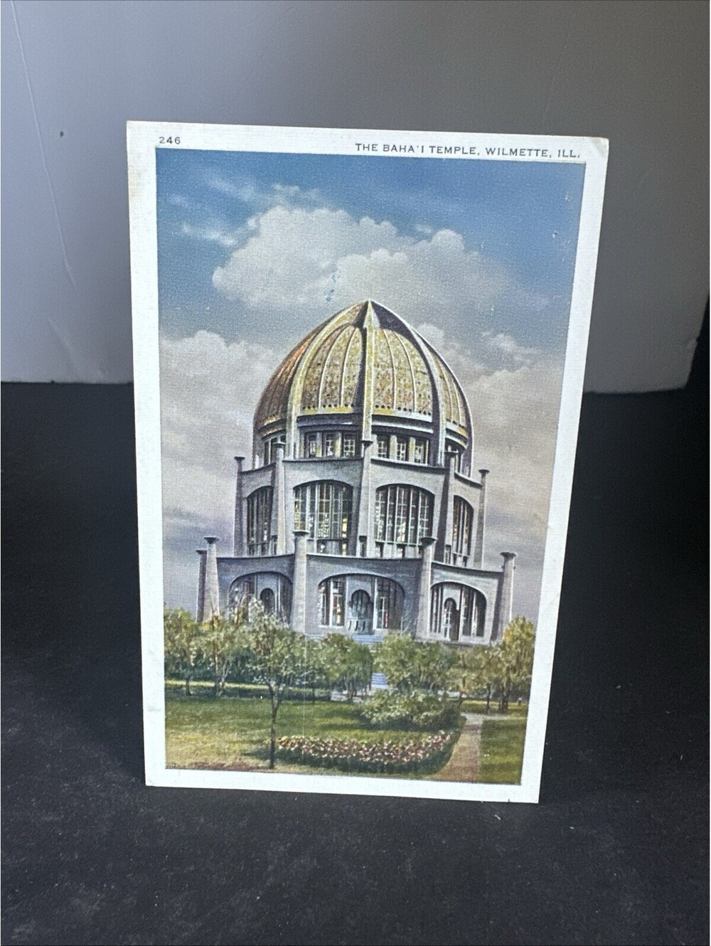 1935 Baha’i Temple Wilmette Illinois Vintage Postcard 1c Franklin Stamp